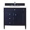 James Martin Vanities Brittany 36in Single Vanity, Victory Blue w/ 3 CM Arctic Fall Solid Surface Top 650-V36-VBL-3AF - alternate 1